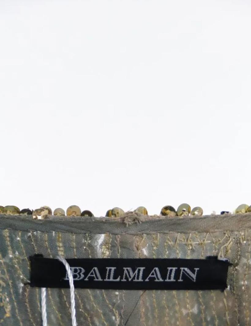 BALMAIN FULLY BEADED GOLDEN SEQUIN DRESS Sz Fr 36 - US 4 2