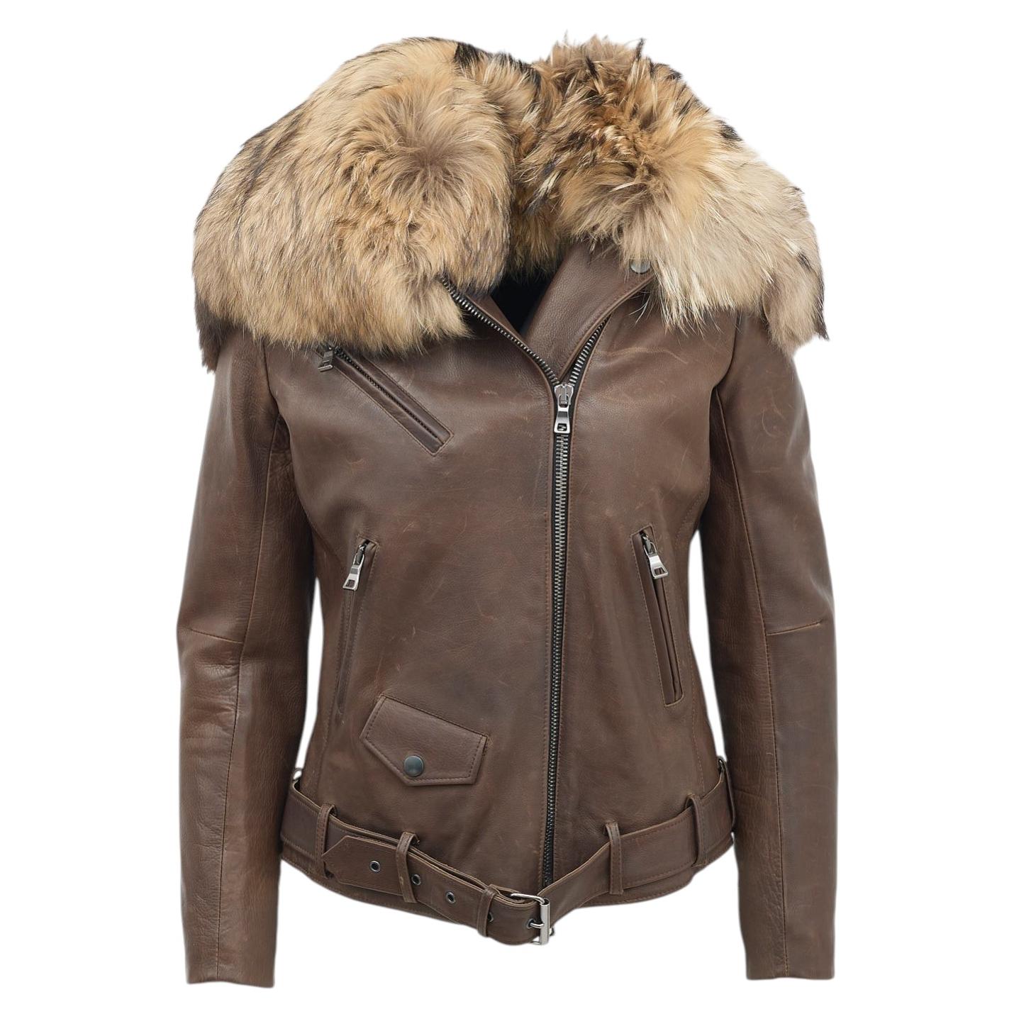 BALMAIN Fur-Leather Motorcycle Jacket at 1stDibs | balmain fur