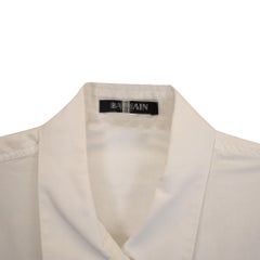 Balmain Gold Button Shirt in White Cotton