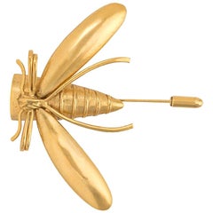 Balmain Gold Dragonfly Brooch