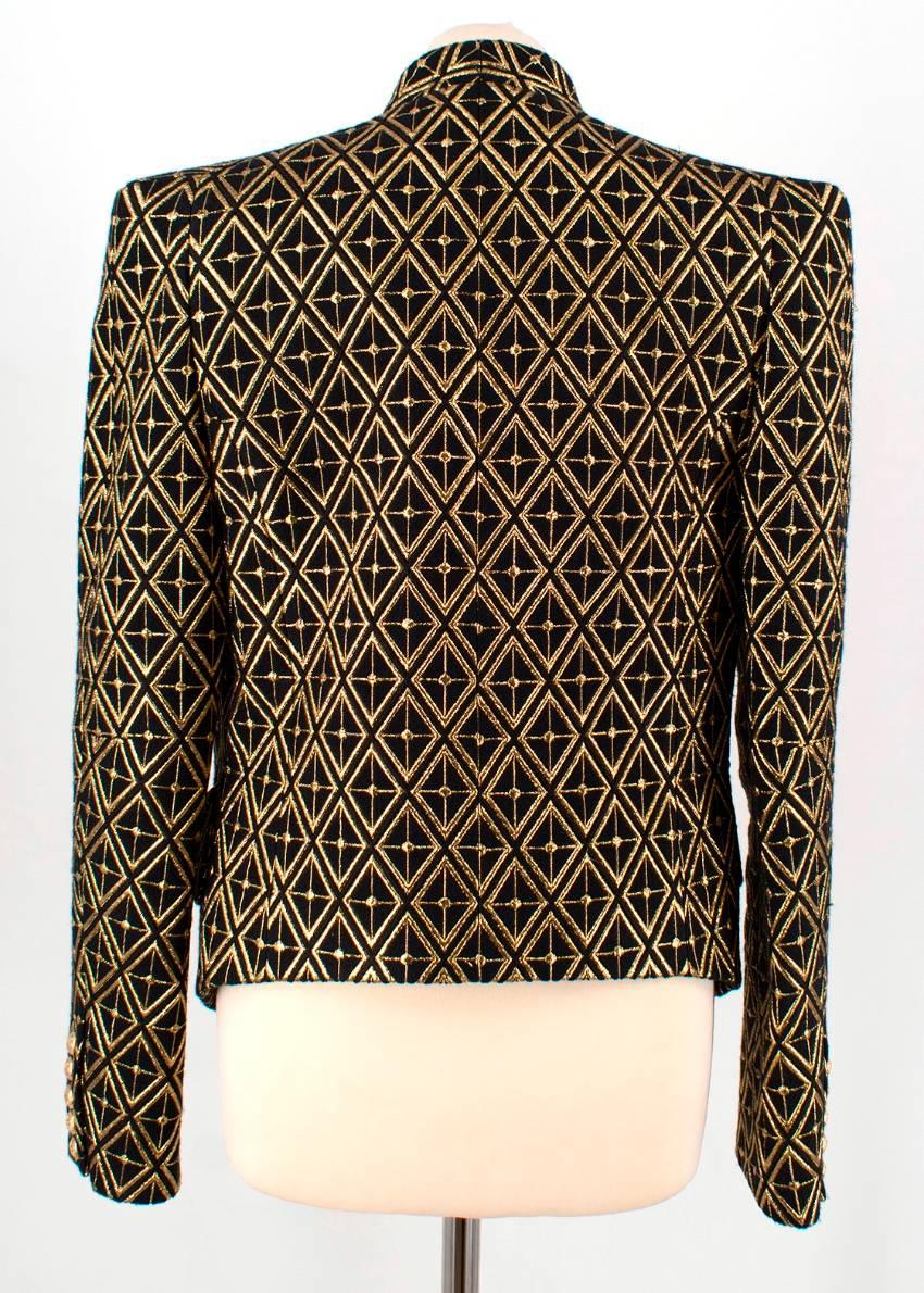 Women's Balmain gold embroidered wool blend blazer For Sale
