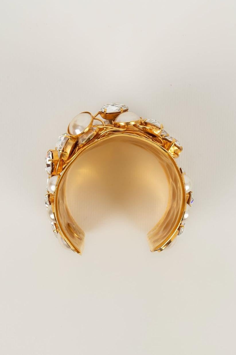 Balmain Gold Metal Cuff Bracelet For Sale 2