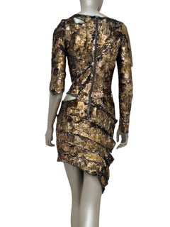 Robe à paillettes dorées Balmain - Collection printemps-été 2010, taille 38