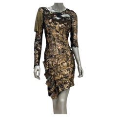 Robe à paillettes dorées Balmain - Collection printemps-été 2010, taille 38