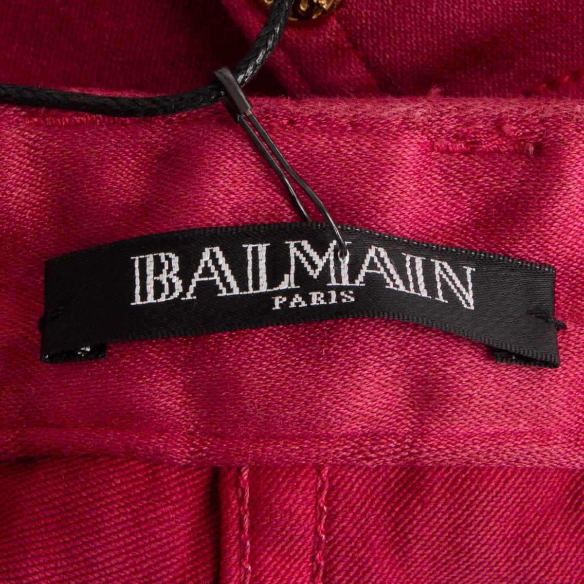 BALMAIN - Pantalon en jean DENIM SKINNY BIKER rose dégradé 36 XS Pour femmes en vente