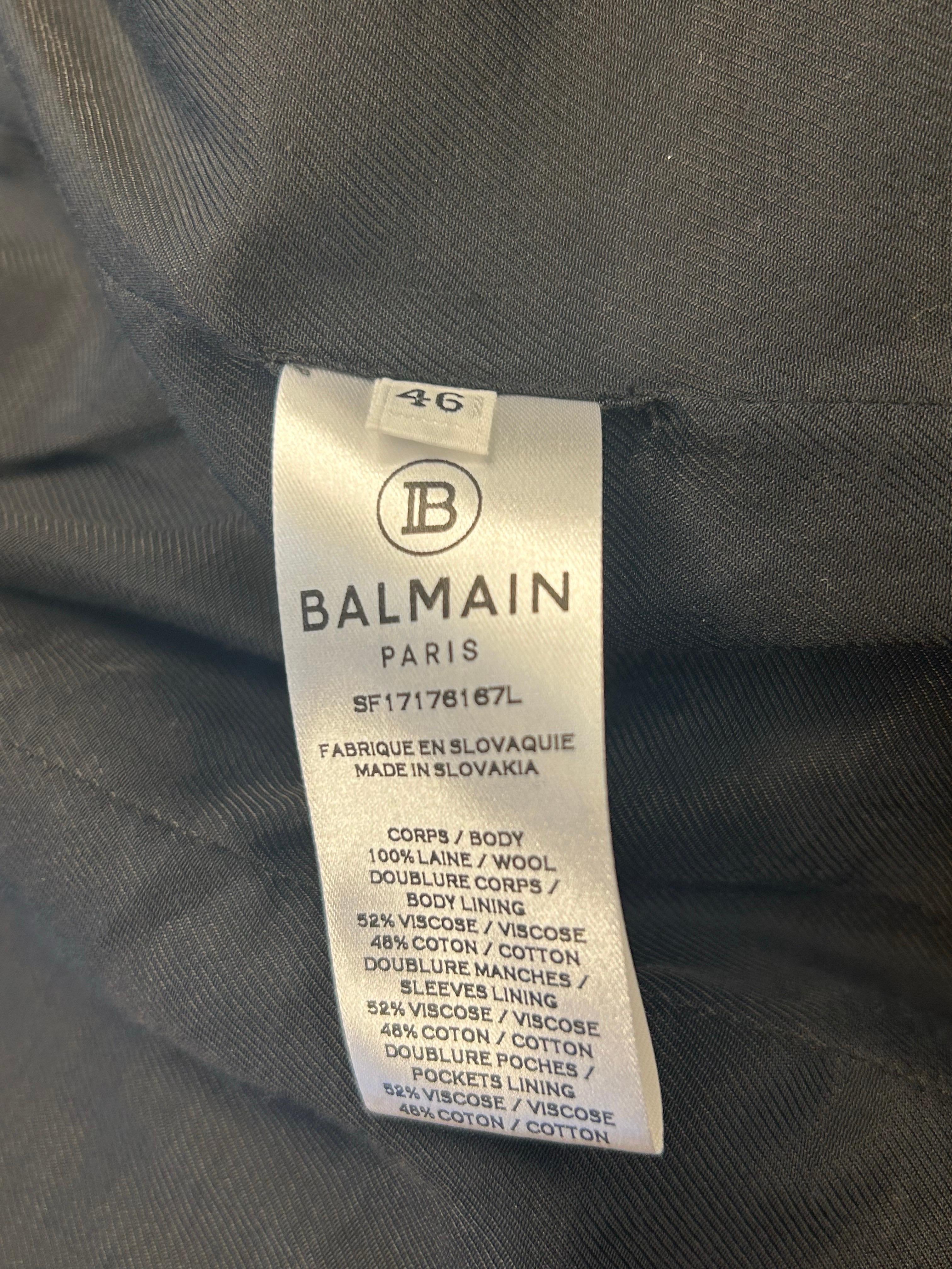 Balmain Grain de Poudre 6-button Blazer Size FR 46 In Excellent Condition In Amman, JO
