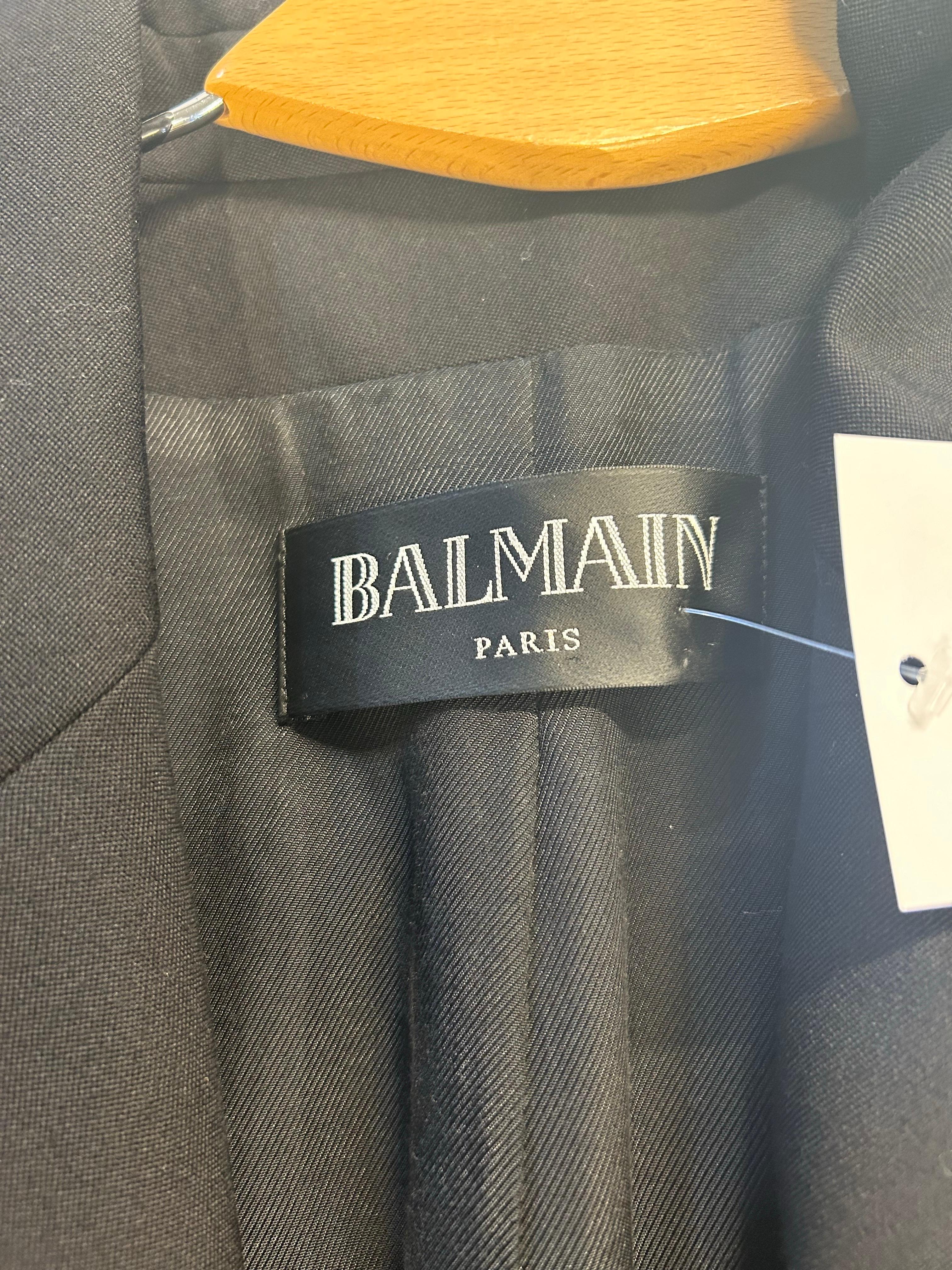 Women's Balmain Grain de Poudre 6-button Blazer Size FR 46