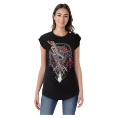 Balmain Graphic Sequinned Sleeveless Top Size L