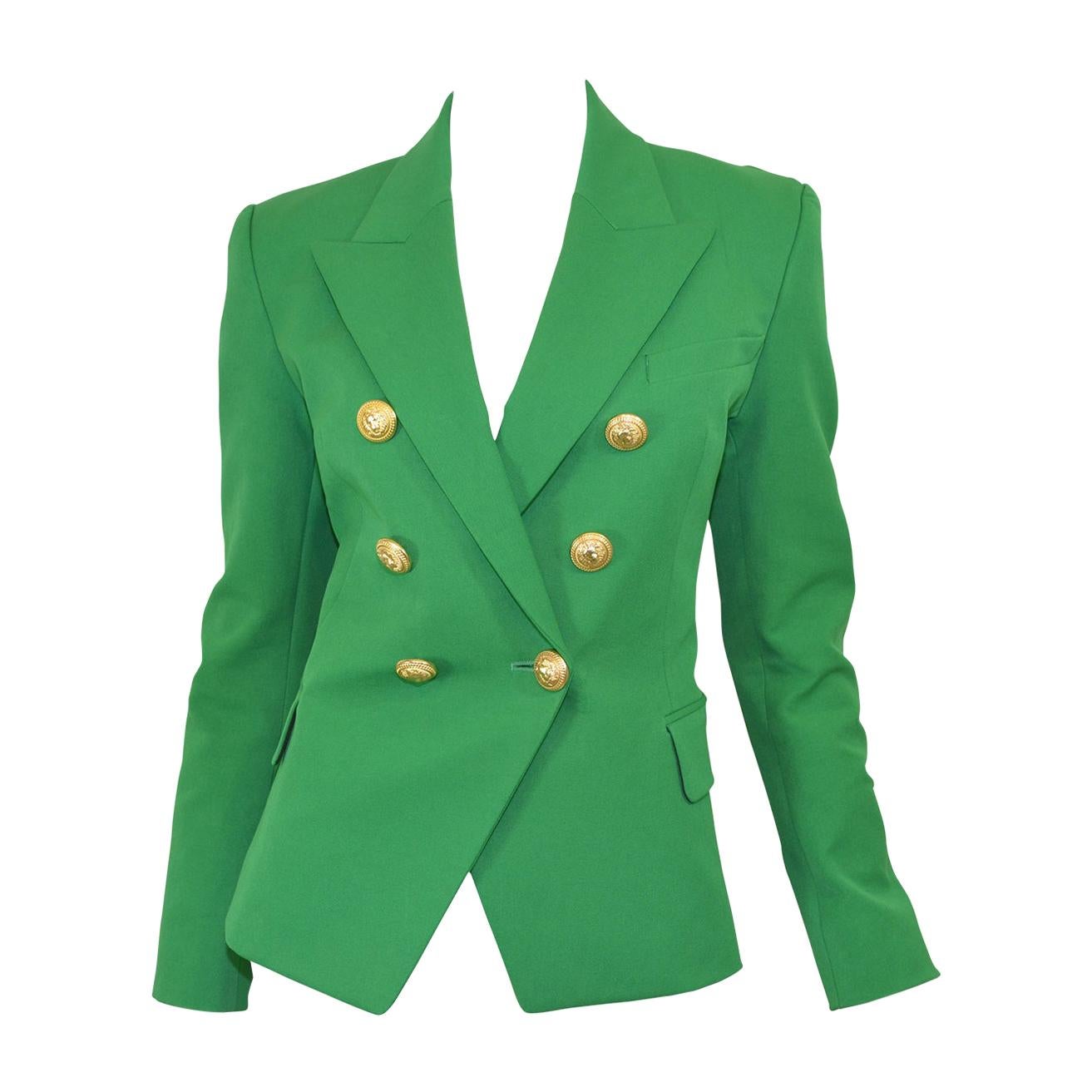 Uundgåelig unlock Udvalg Balmain Green Double-Breasted Blazer with Gold Buttons For Sale at 1stDibs  | green blazer with gold buttons, green balmain blazer, green blazer gold  buttons