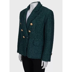 Balmain Green Fitted Jacket - Gold Buttons - IT46 (XL)