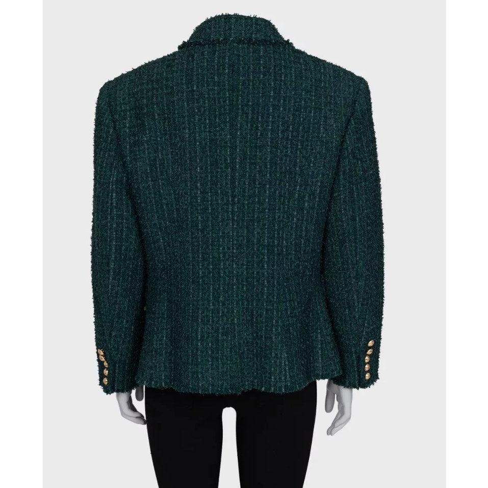 Balmain Green Fitted Jacket - Gold Buttons - IT46 (XL) Negro en venta