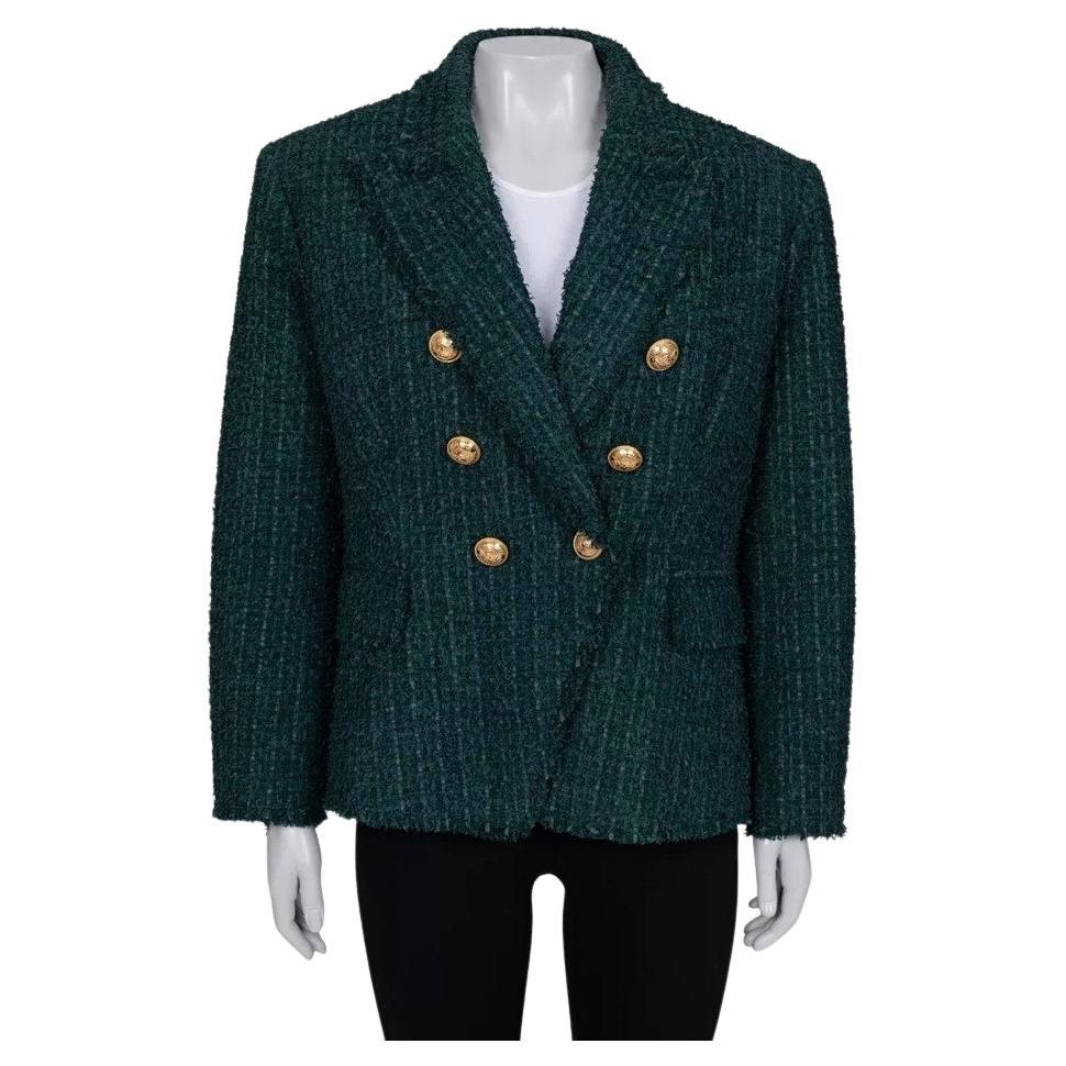 Balmain Green Fitted Jacket - Gold Buttons - IT46 (XL)