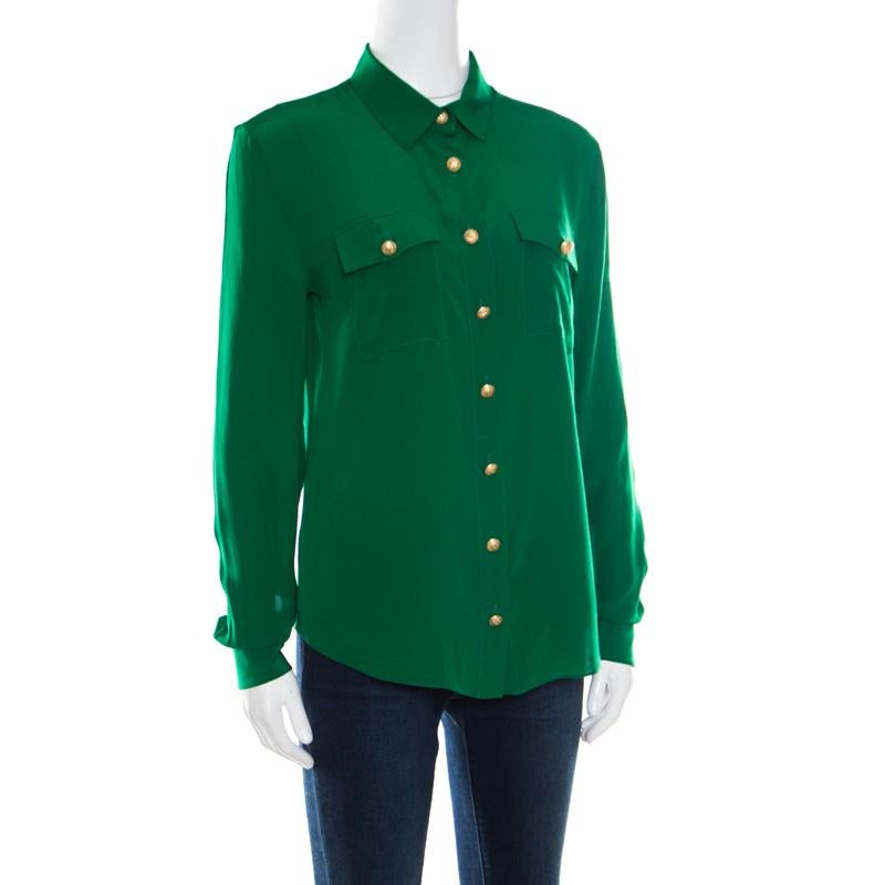 balmain green shirt