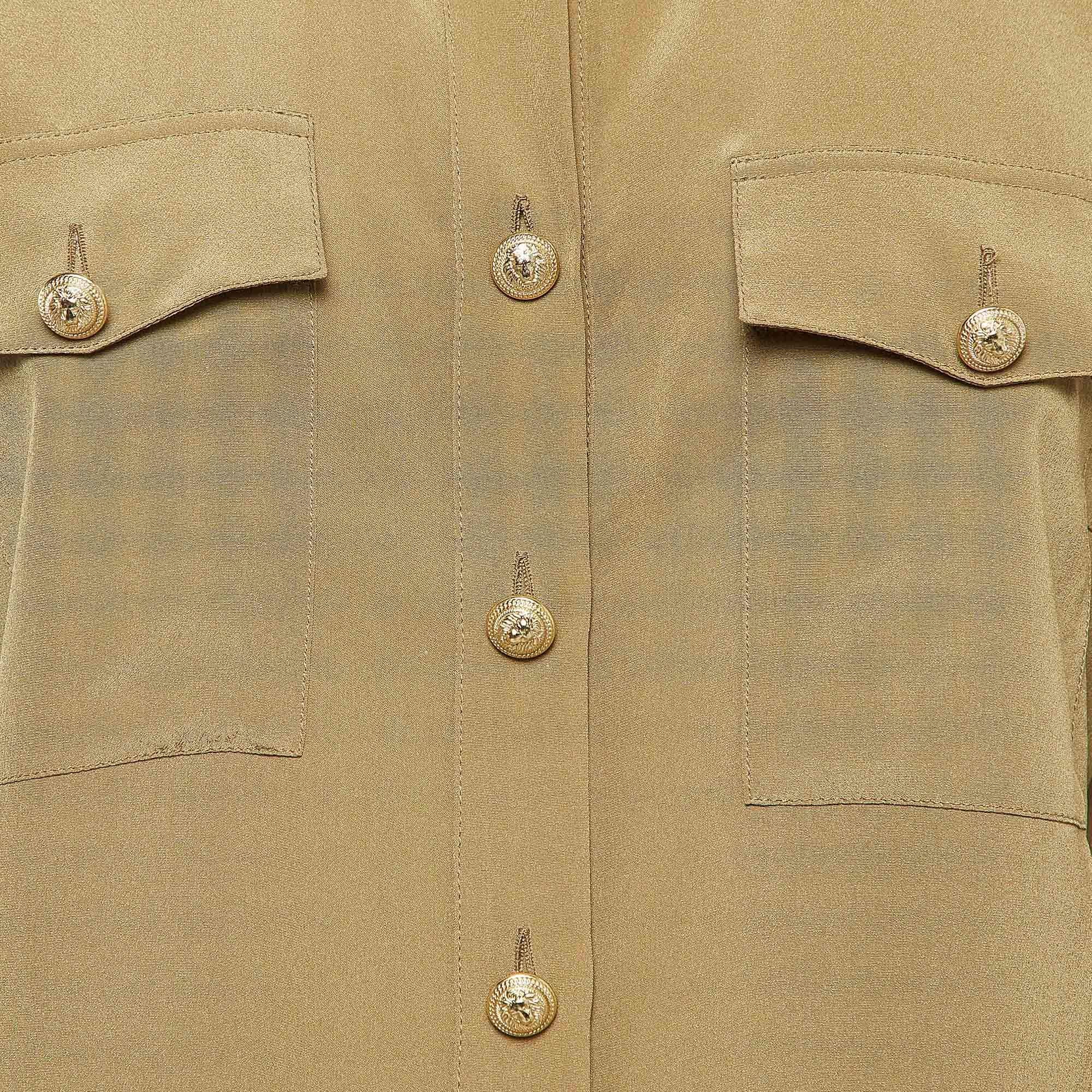 Marrone Camicia a maniche lunghe in seta Greene & Greene Greene & Greene M. in vendita