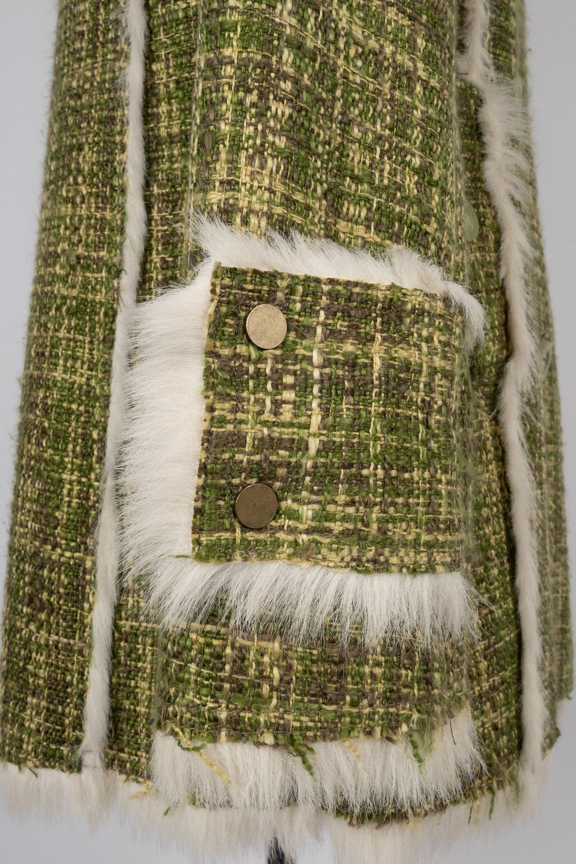 Balmain Green Tone Tweed Jacket For Sale 2