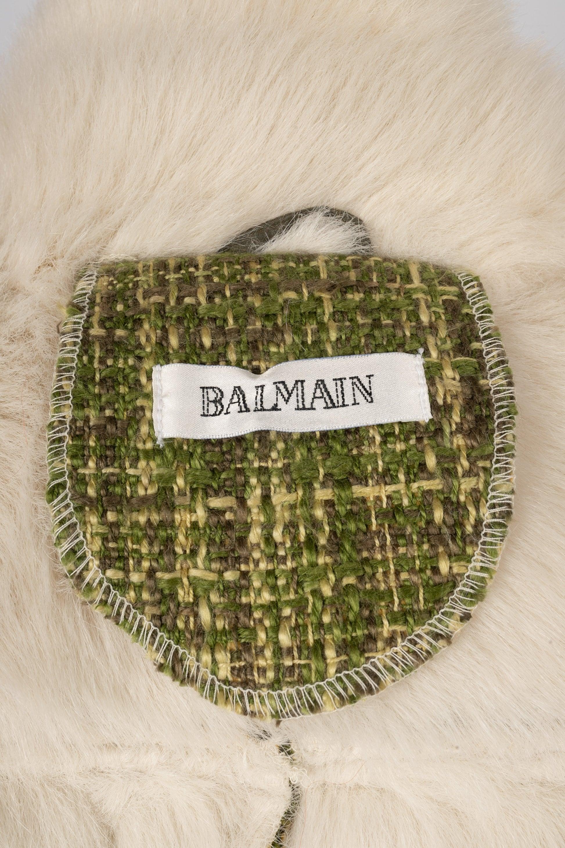 Balmain Green Tone Tweed Jacket For Sale 5