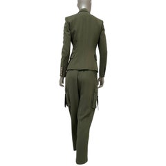 Costume en sergé vert Balmain - Taille 36 (S)