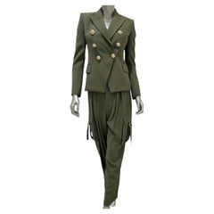 Costume en sergé vert Balmain - Taille 36 (S)