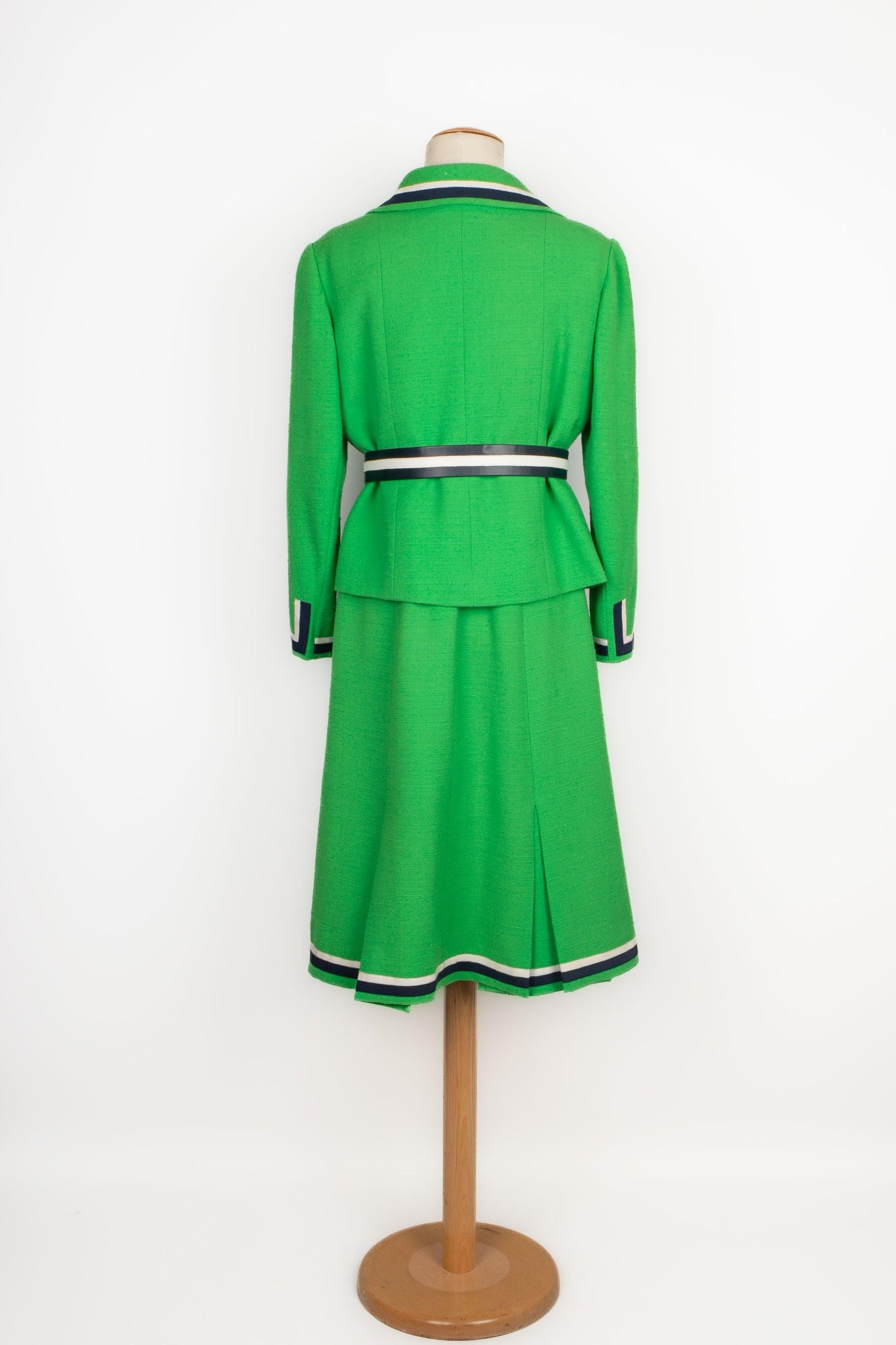 Balmain Green Woolen Set In Excellent Condition For Sale In SAINT-OUEN-SUR-SEINE, FR
