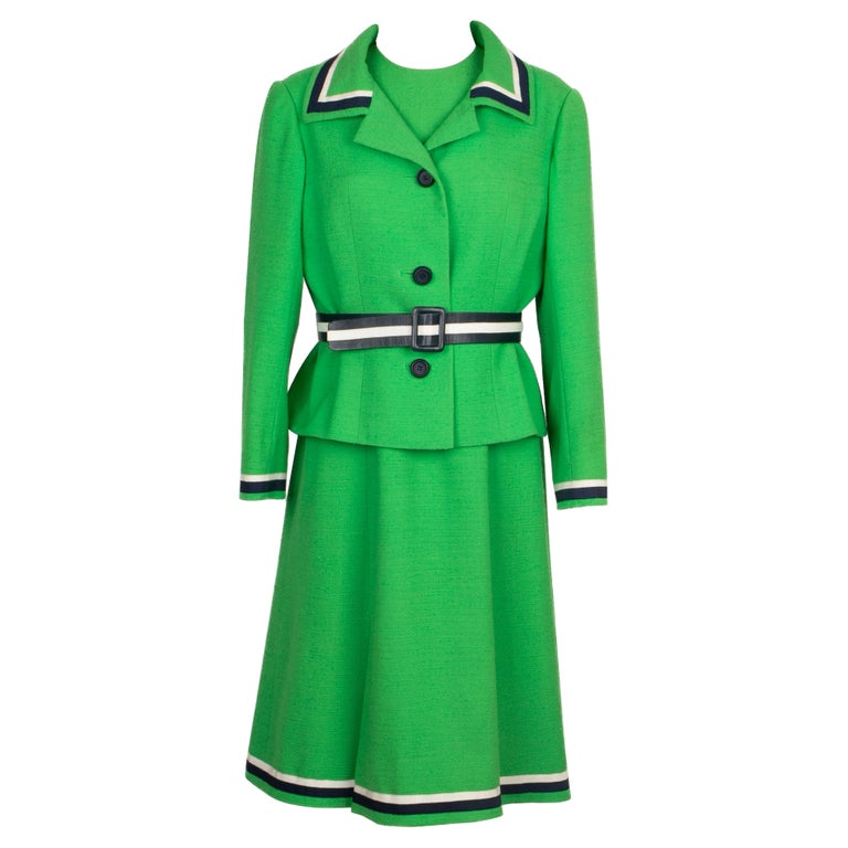 chick fil a green goddess dressing 1969 Pierre Balmain Haute-Couture Green Velvet Beaded Jeweled Gown & T main image 1