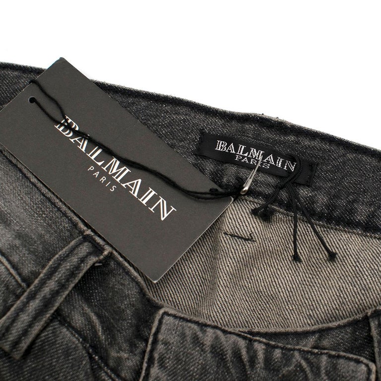 Balmain Grey Buckle Detailed Jeans IT 36 at 1stDibs | grey balmain jeans