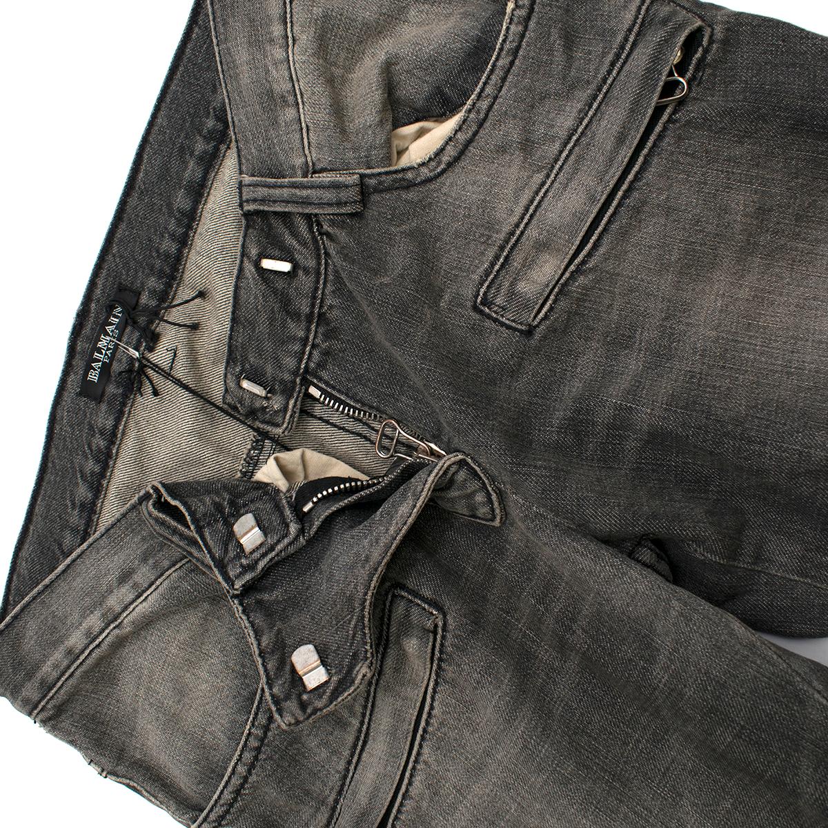 Gray Balmain Grey Buckle Detailed Jeans IT 36