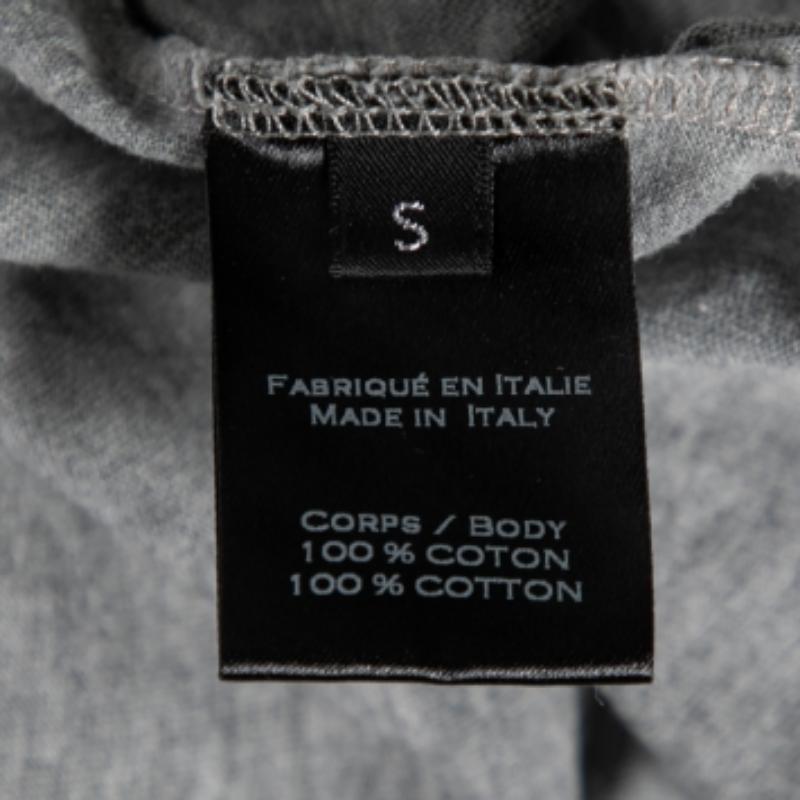 Balmain - Maglietta girocollo in cotone grigio a maniche corte S in vendita 1