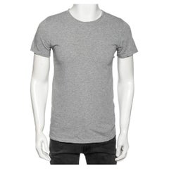 Balmain Grey Cotton Crew Neck Short Sleeve T-Shirt S