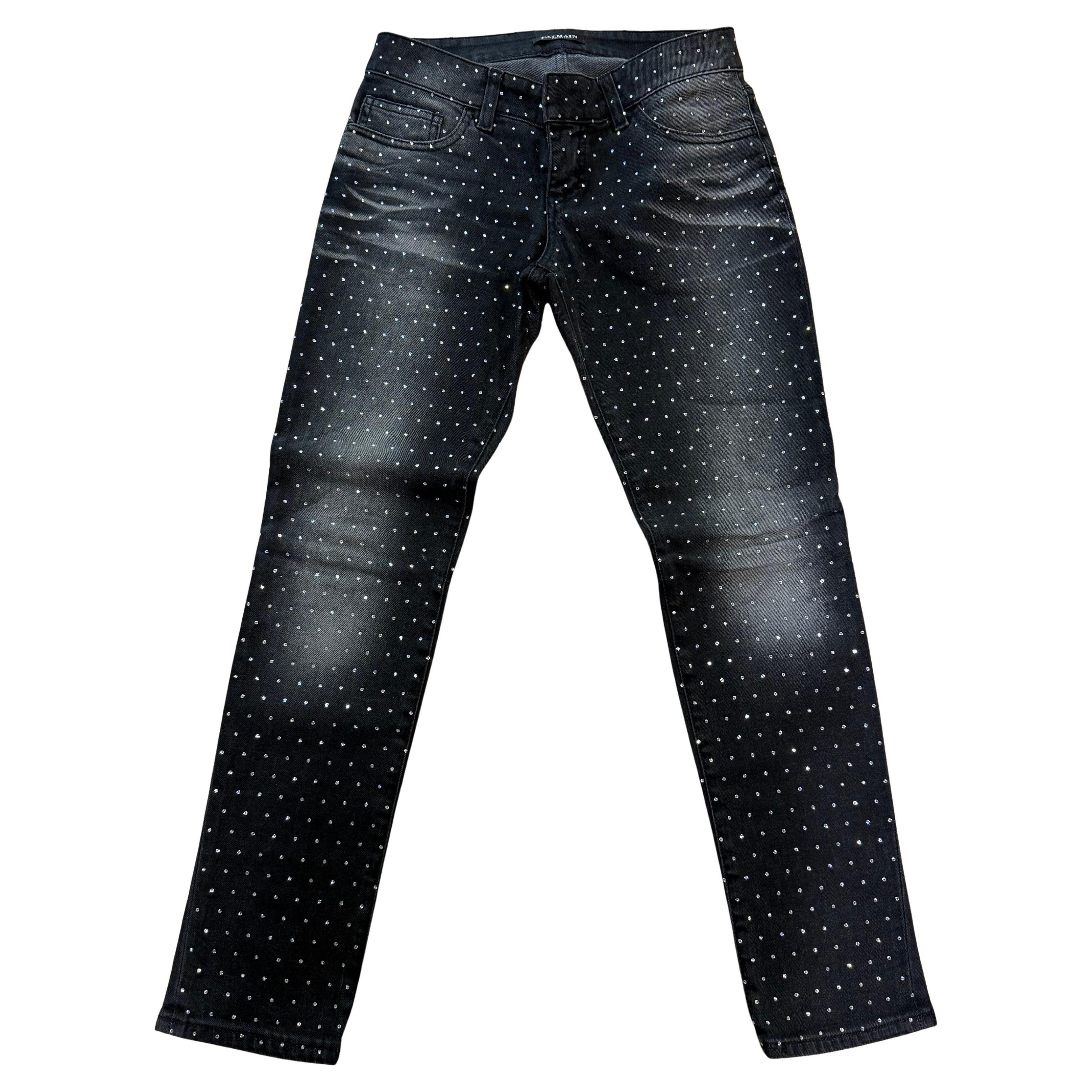 Balmain Grey Crystals Denim Jeans Size FR 36 / IT 40