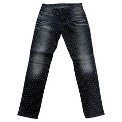 Balmain Grey Crystals Denim Jeans Size FR 36 / IT 40
