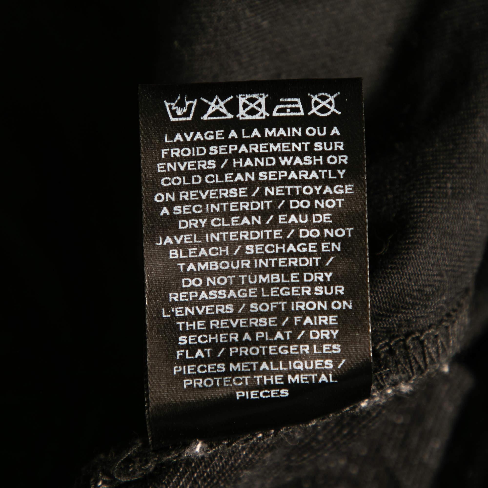 Men's Balmain Grey Distressed Denim Logo Embroidered Shorts M For Sale