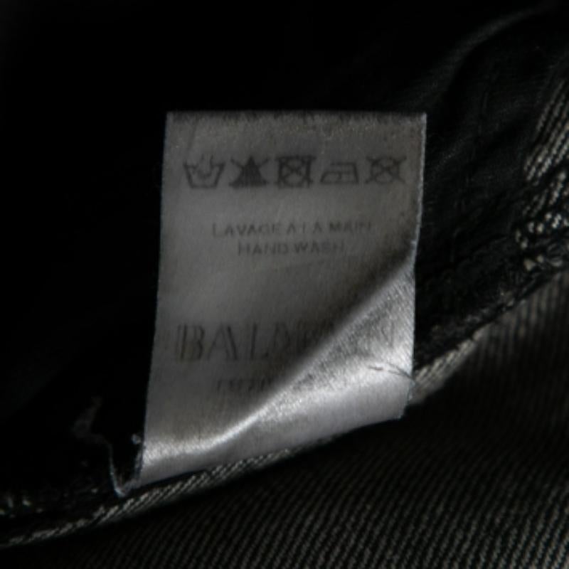 Balmain Grey Distressed Frayed Edged Shorts S For Sale 1