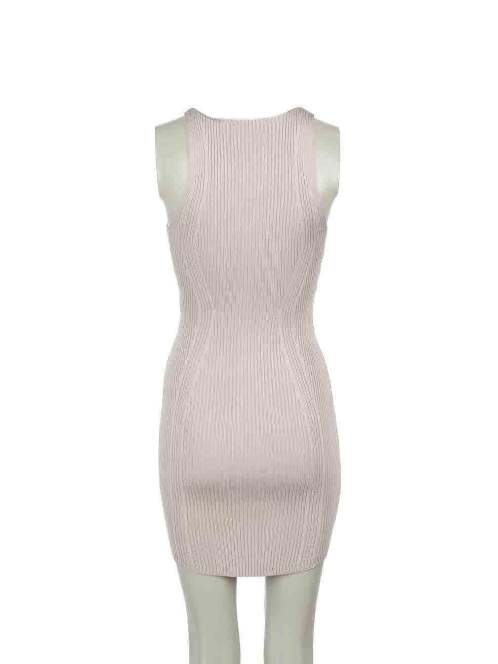 Balmain Grey Knit Bodycon Column Dress Size XS In Excellent Condition For Sale In London, GB