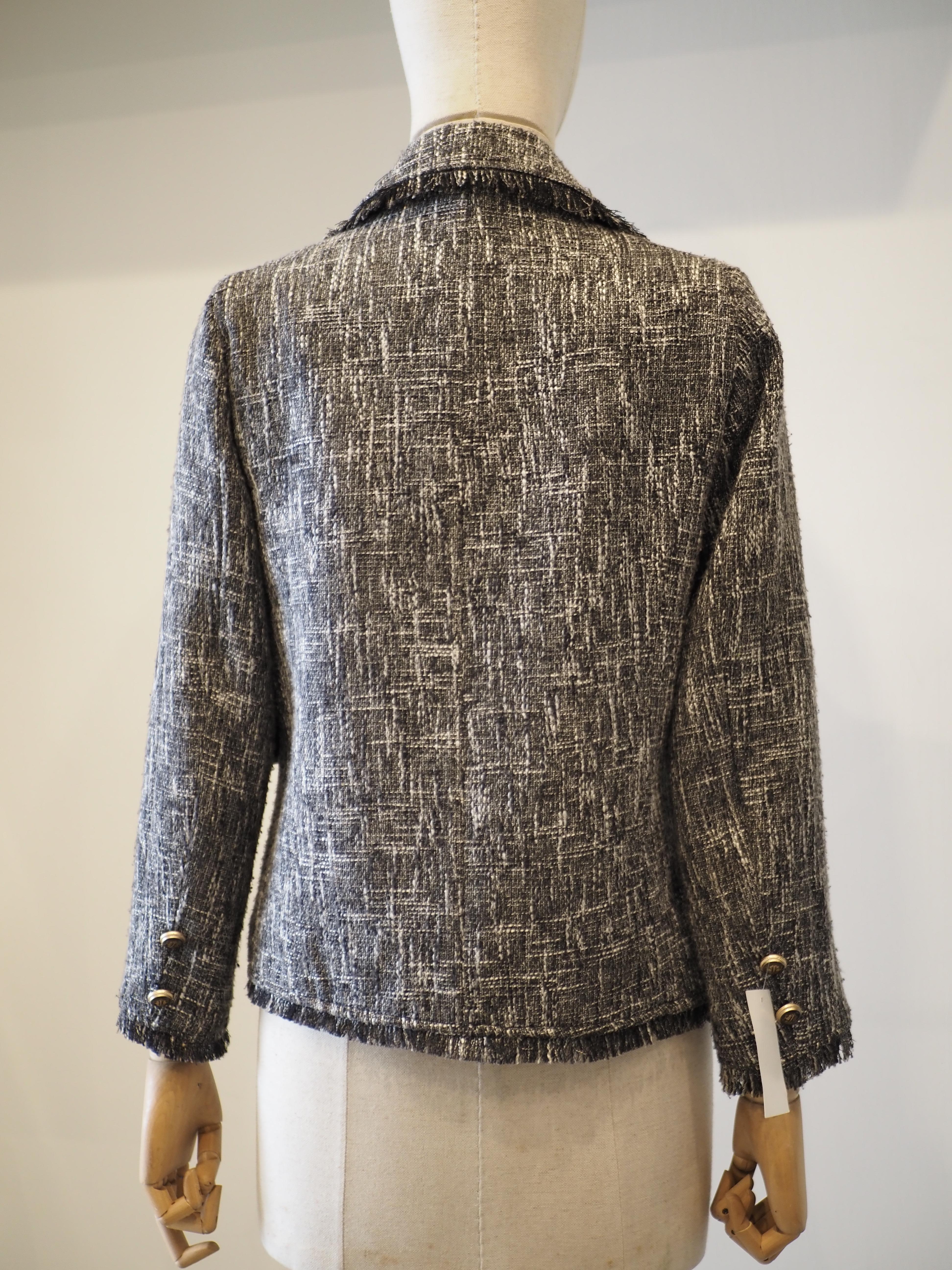 Balmain  grey multicoloured with crystal stones jacket For Sale 2