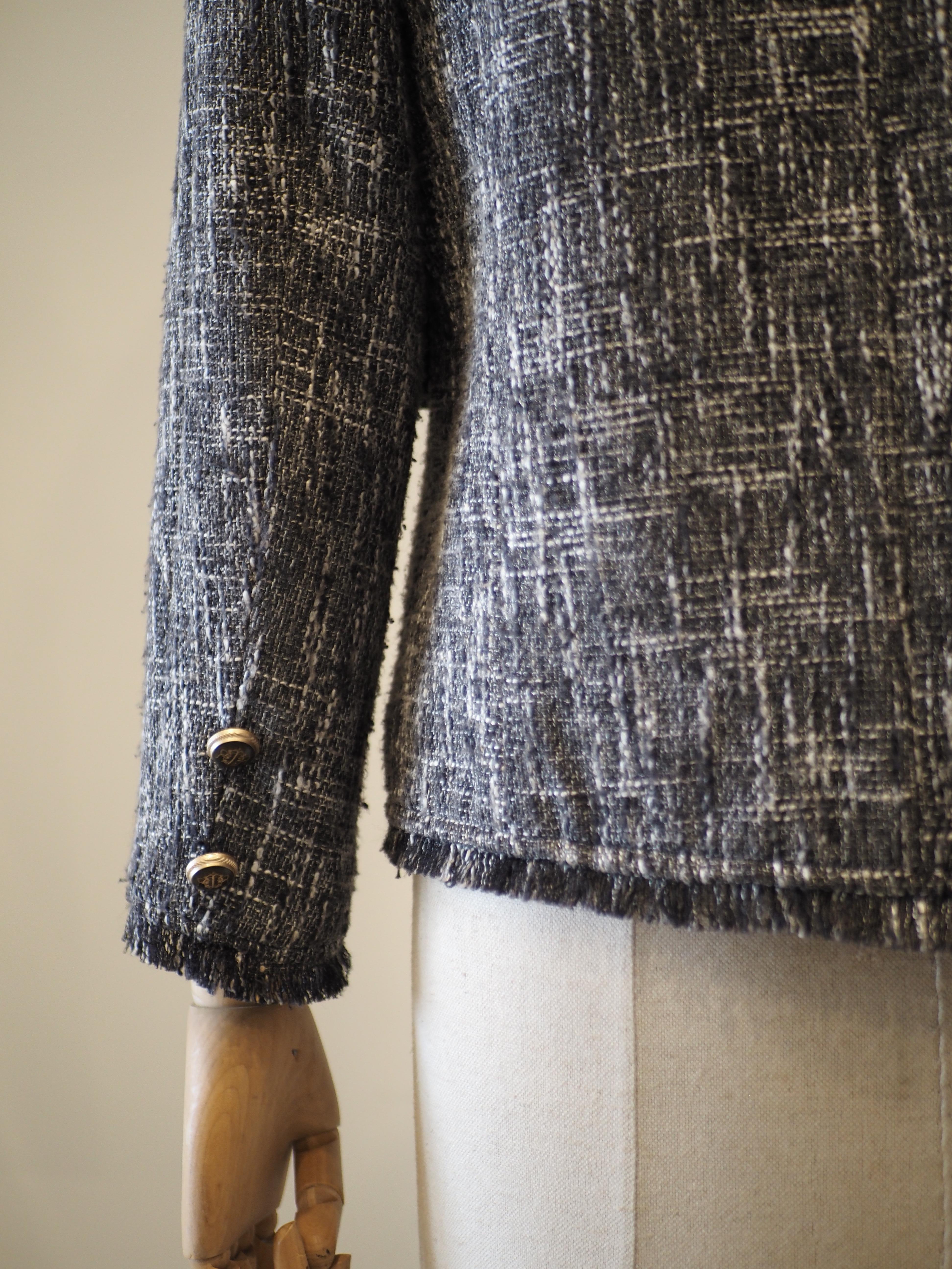 Balmain  grey multicoloured with crystal stones jacket For Sale 3