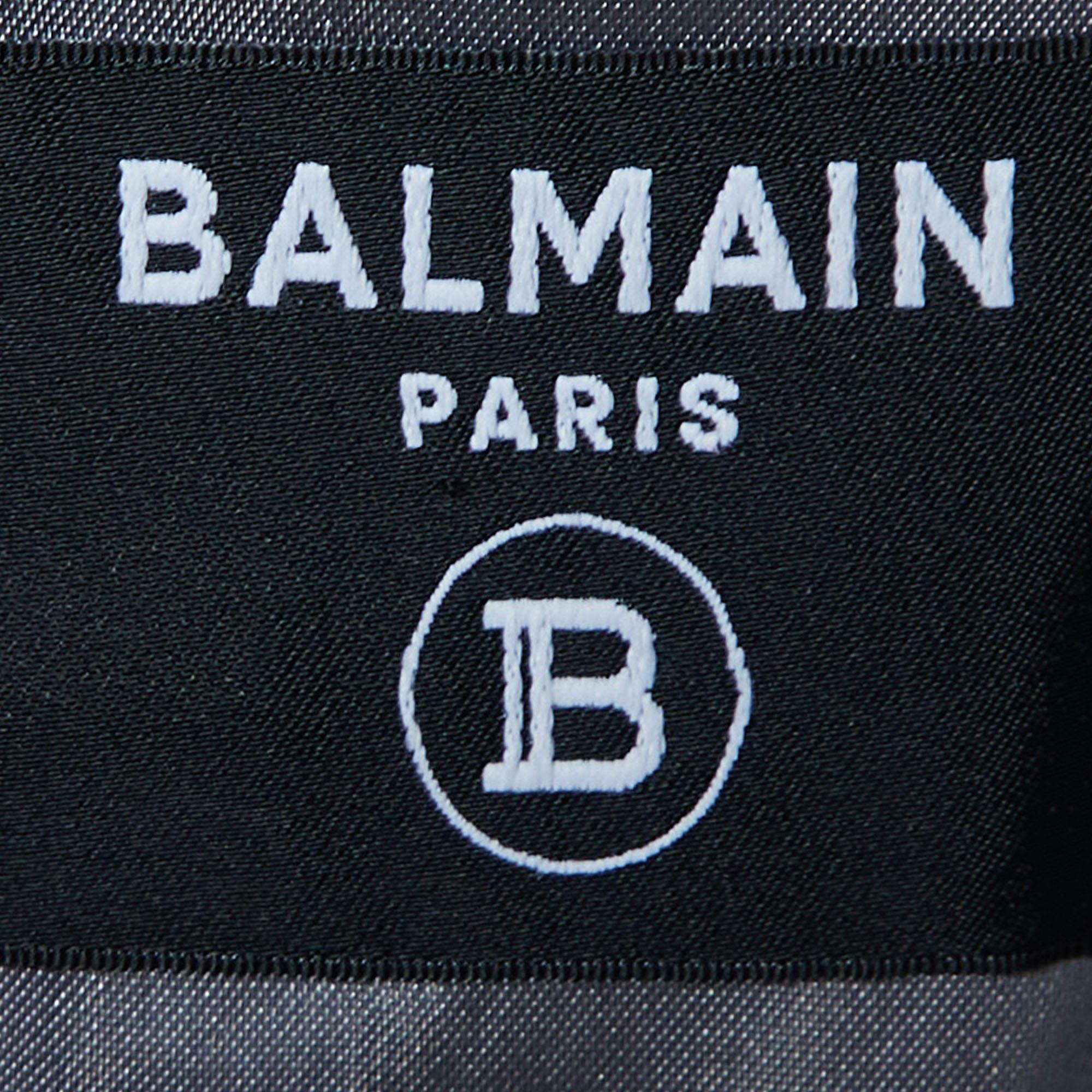 Gray Balmain Grey Wool Open Front Blazer
