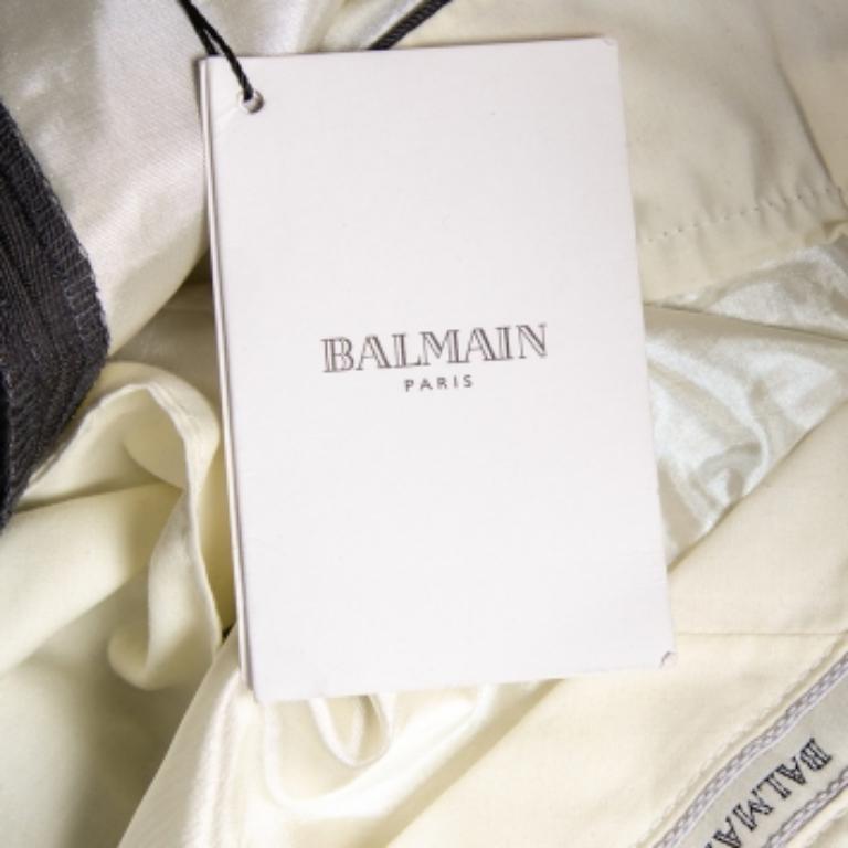 Balmain Graue Super 130er Hose aus Wolle 4XL (Schwarz) im Angebot