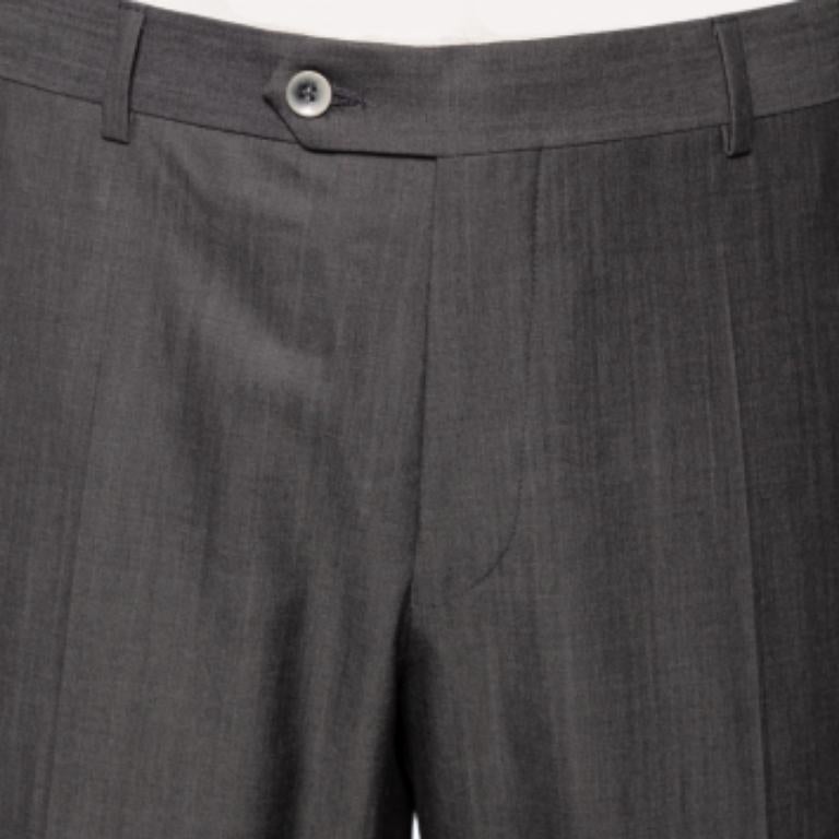 Balmain Graue Super 130er Hose aus Wolle 4XL Herren im Angebot