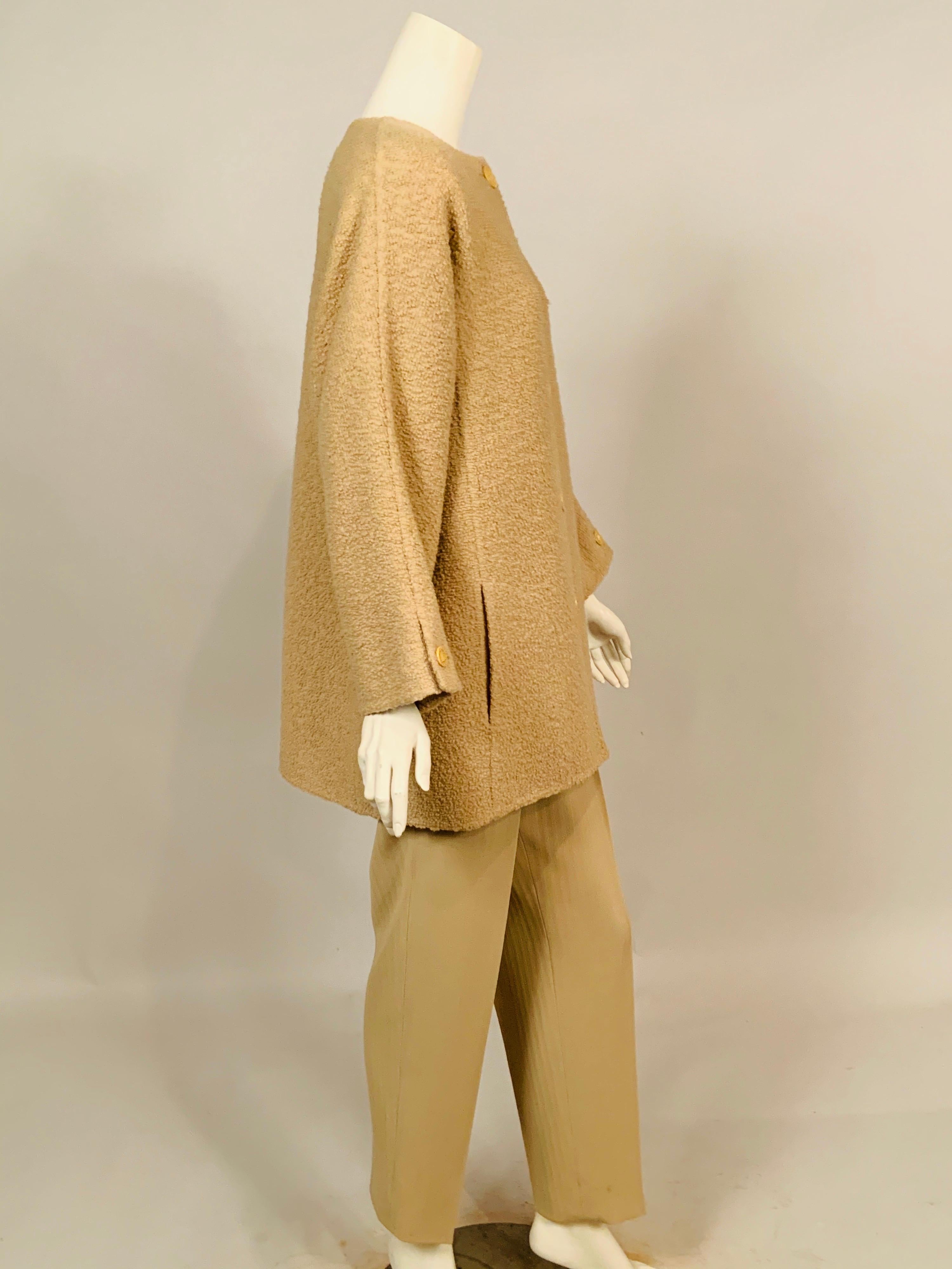 Balmain Haute Couture Jacke aus doppelseitiger Wolle und Hose mit Fischgrätenmuster im Zustand „Hervorragend“ im Angebot in New Hope, PA