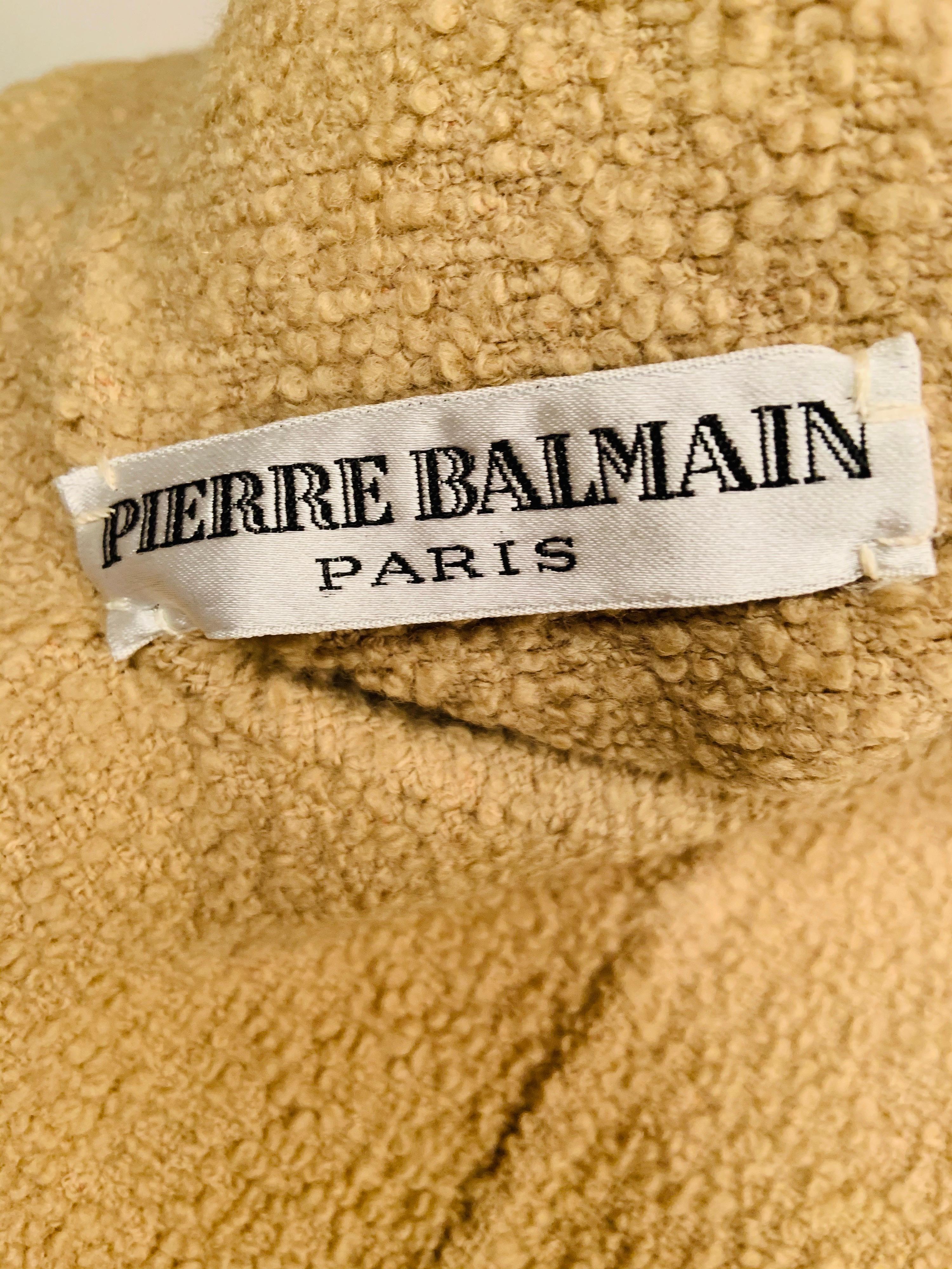Balmain Haute Couture Jacke aus doppelseitiger Wolle und Hose mit Fischgrätenmuster im Angebot 3