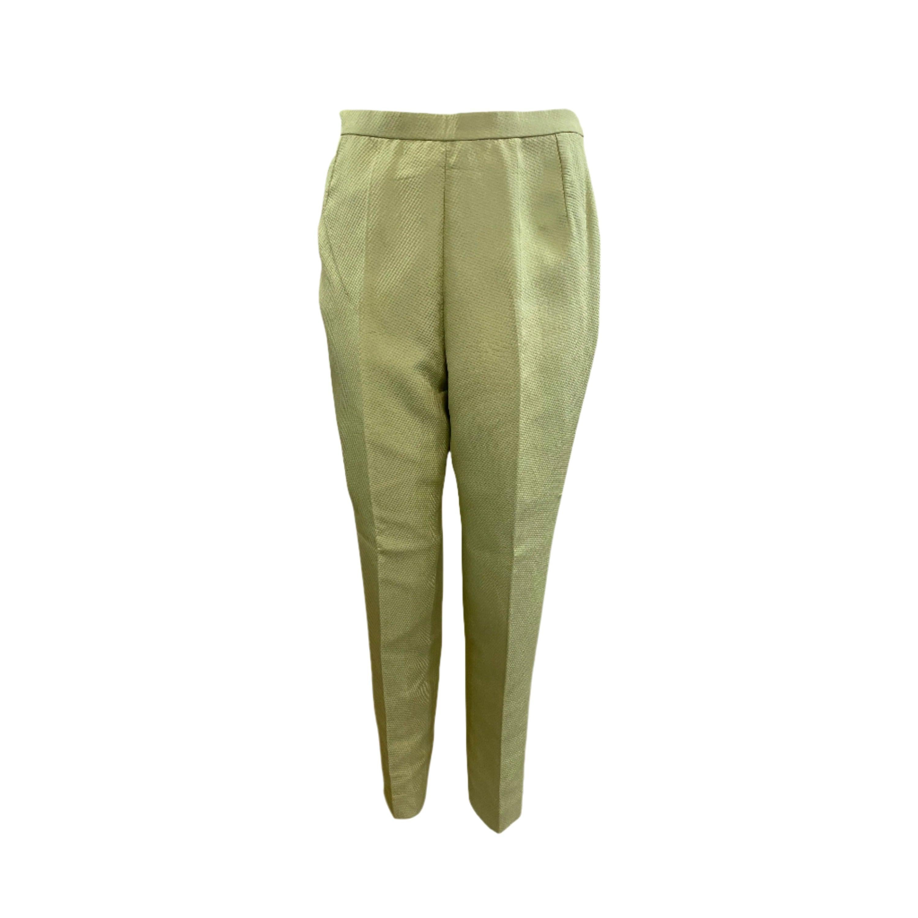 Balmain Haute Couture Anzug in Mintgrün mit Stickerei, 2000er Jahre (Braun) im Angebot