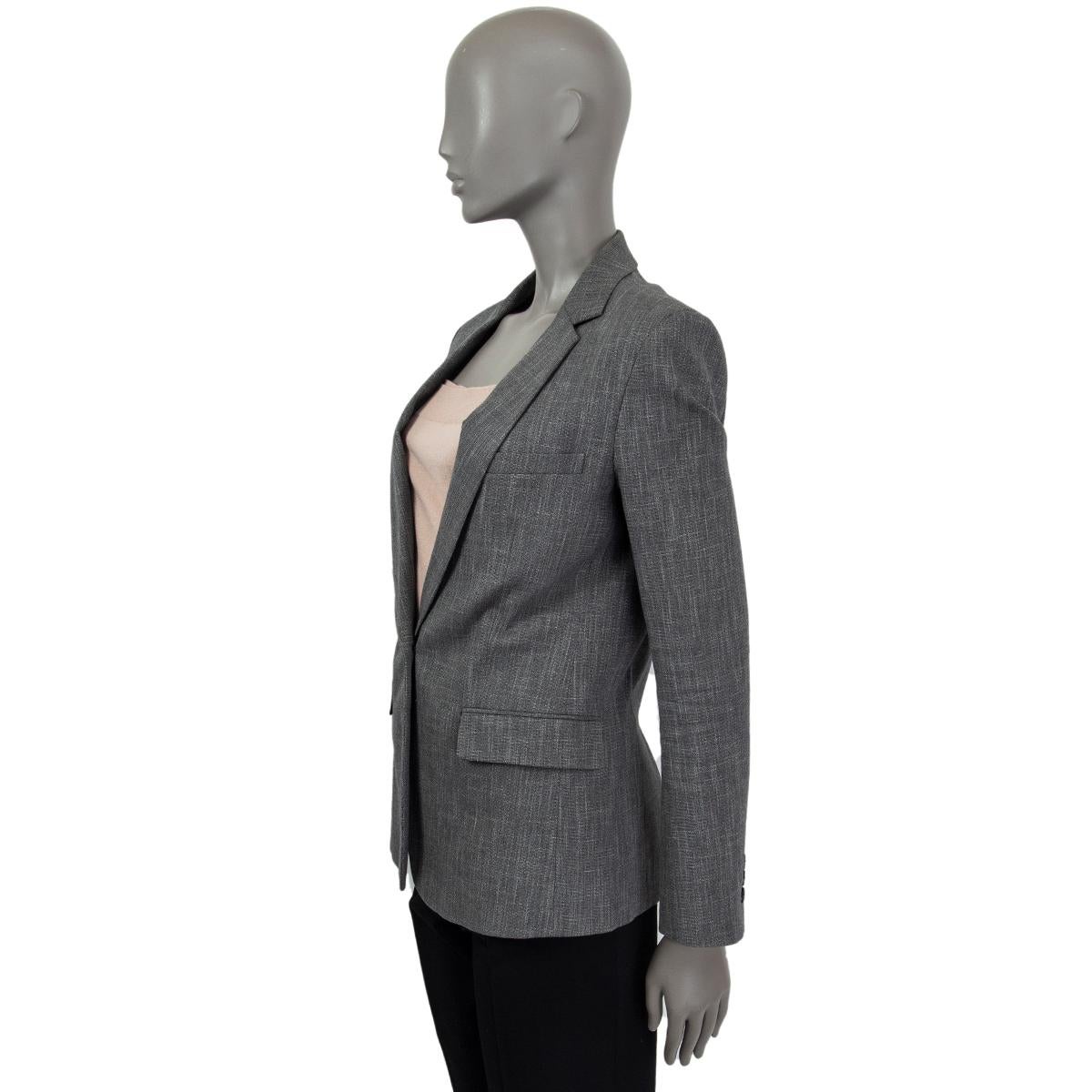 Black BALMAIN heather grey cotton Blazer Jacket 38 S For Sale