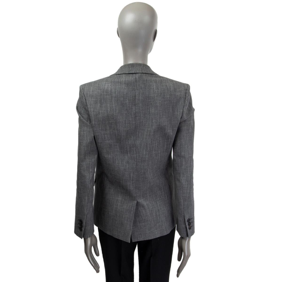 BALMAIN heather grey cotton Blazer Jacket 38 S In Excellent Condition For Sale In Zürich, CH