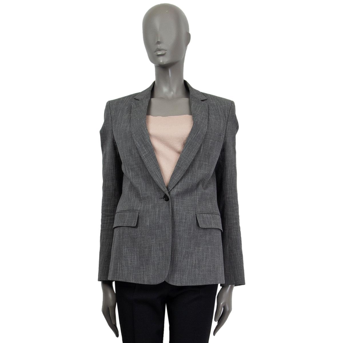 Women's BALMAIN heather grey cotton Blazer Jacket 38 S For Sale