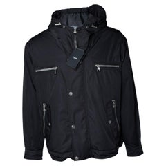 Balmain, hooded bomber jacket in black