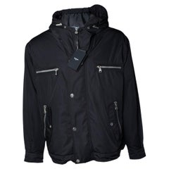 Balmain, hooded bomber jacket in black