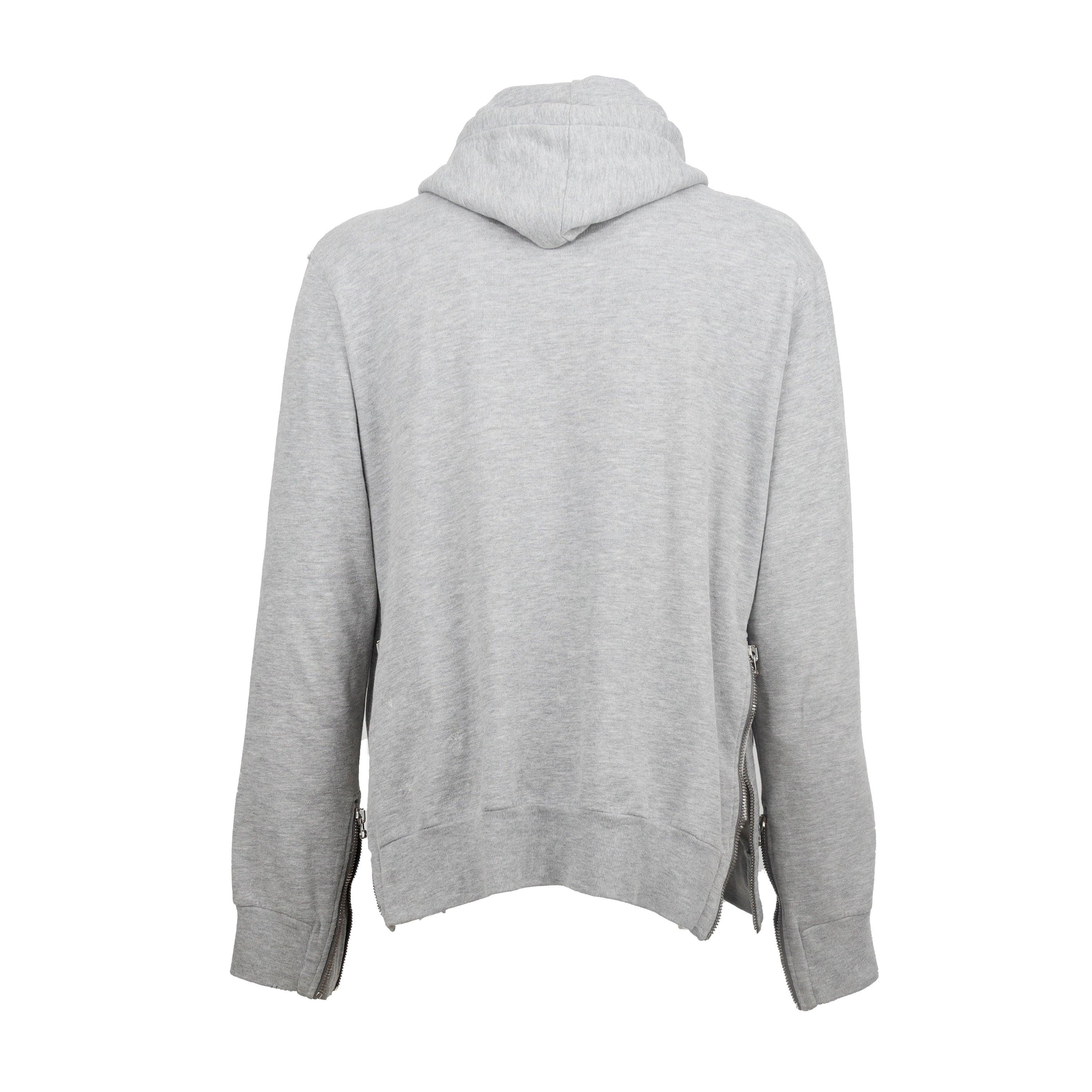 Gray Balmain Hooded Sweatshirt with Holes - '10s