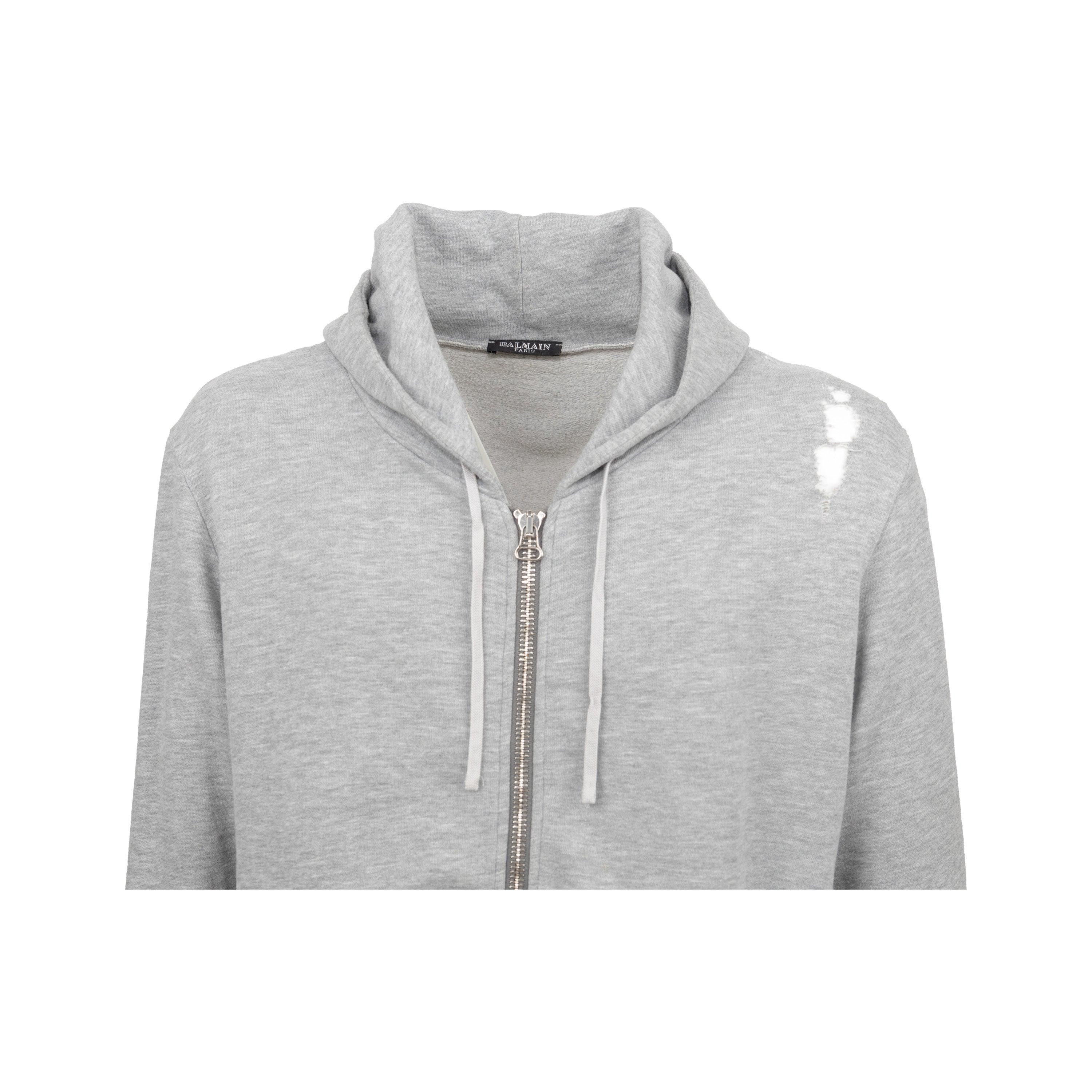 Balmain Hooded Sweatshirt with Holes - '10s In Good Condition In Milano, IT