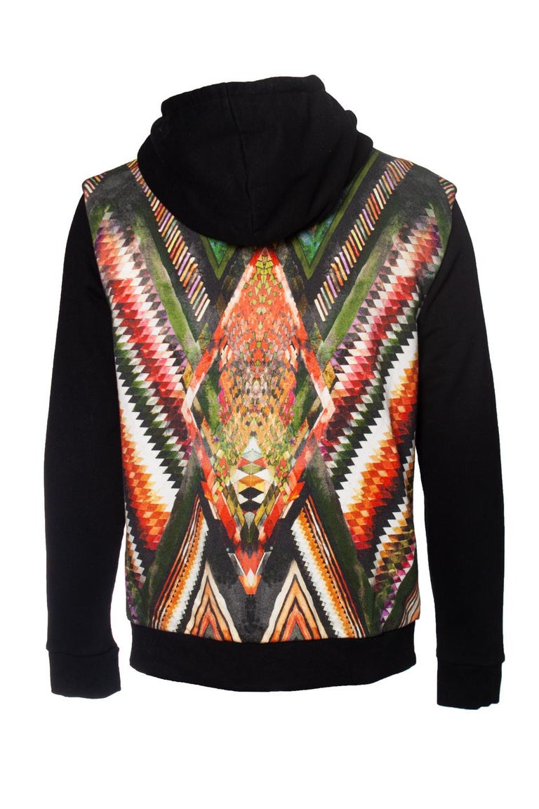 Balmain, Hooded zip up jacket with graphical print For Sale at 1stDibs