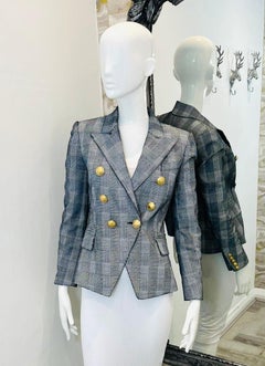 Balmain Houndstooth Cotton Blazer